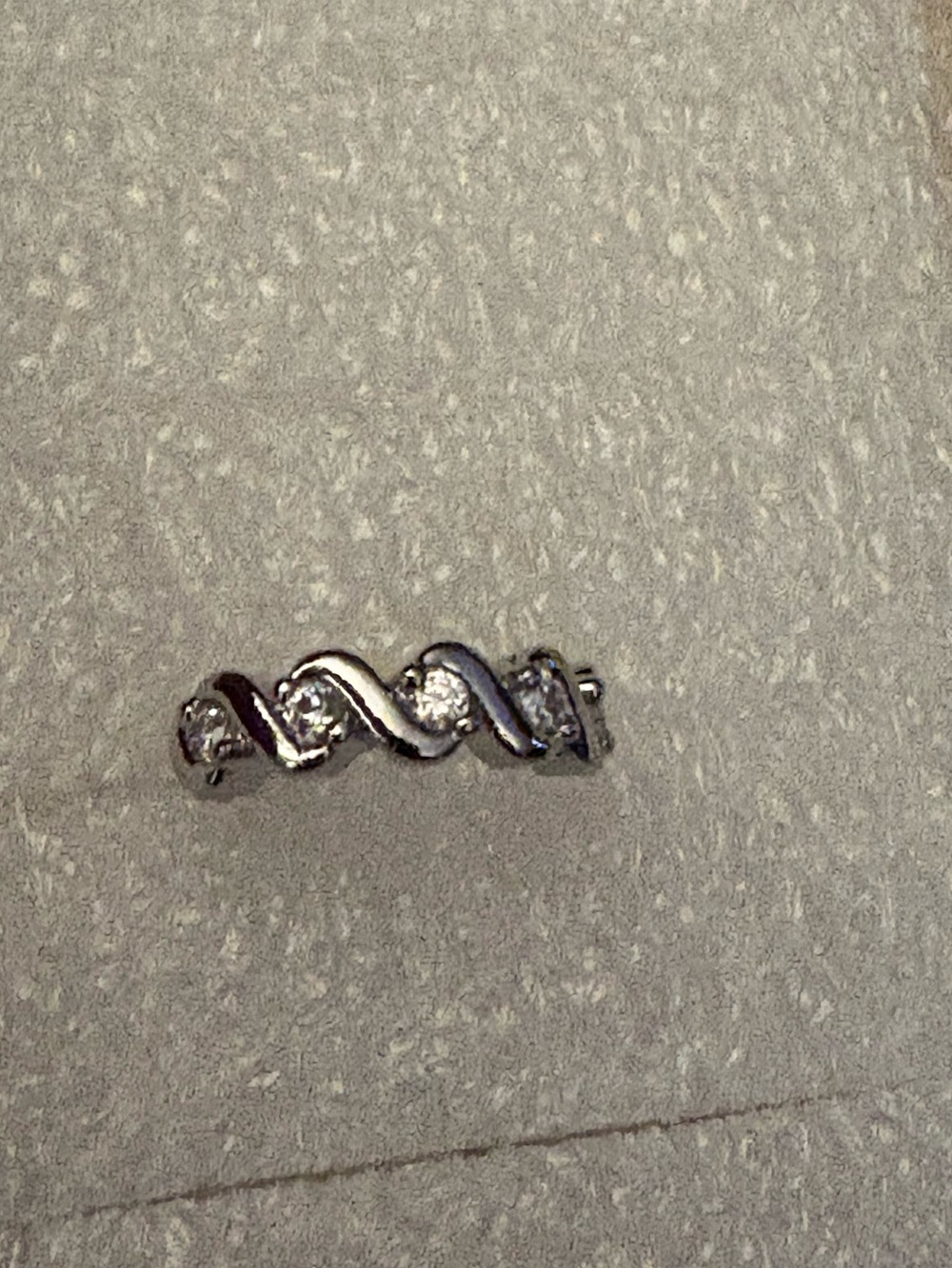 Nose Ring- 20 G Cubic Zirconia Cuff/Clip Nose Ring. Silver Tone Stainless Steel